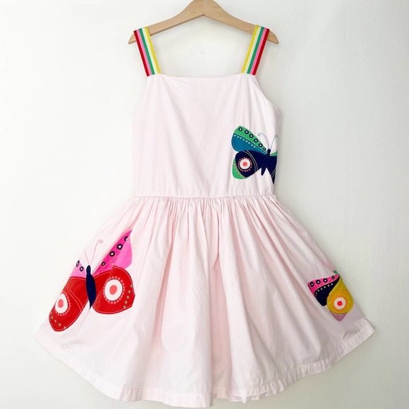 Mini Boden Pink Dress with Colorful Butterfly Design - Picture 2 of 11